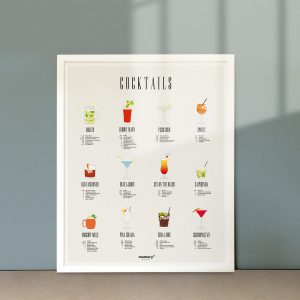 Affiche ""Cocktails"" - 40 x 50 cm