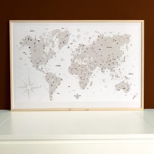 affiche carte du monde les petites dates