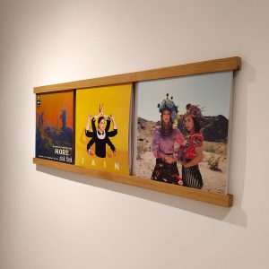 support à vinyles mural chêne julesb