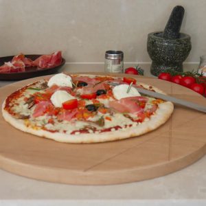 planche à pizza ronde en bois chêne massif kopo