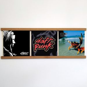 support à vinyles mural chêne julesb