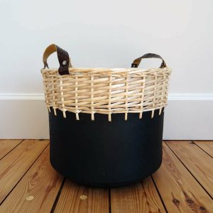 Cache pot en osier & caoutchouc - Vannerie