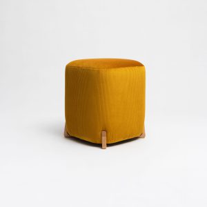 Pouf en velours côtelé & bois - Muaje