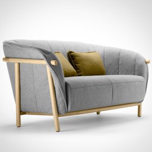 Canapé structure bois et tissu à 2 ou 3 places Bosc - Yas