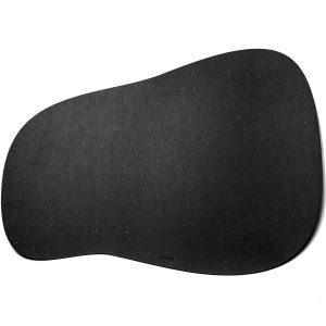 Set de table cuir recyclé-couleur noir- forme organique-maisono Origin- table-art de la table-set seul sur fond blanc