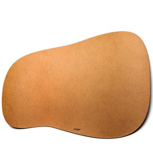 Set de table en cuir recyclé sur fond blanc- Teinte naturel- Fabrication française - nantes - L'INATELIER