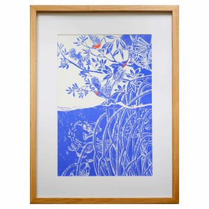 Grande Linogravure 'Mangrove' 60x80 cm