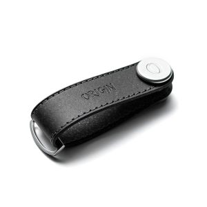 Porte-clé-vis-Noir-recyclé-cuir-accessoire-maroquinerie-maison-origin