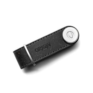 Porte clés vis-cuir-recyclé-noir-accessoire-femme-homme-clés