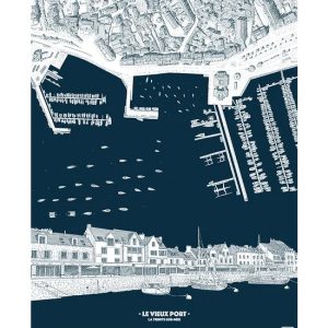Affiche-augustin-dessiner-à-la-main-vieux-port-trinité-sur-mer