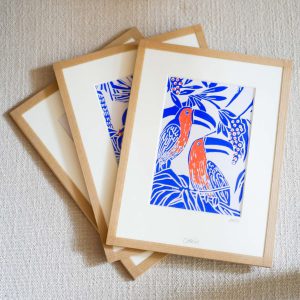 linogravure oiseaux perchés-morgane chouin linatelier