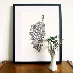 Affiche corse les petits plans linatelier made in france