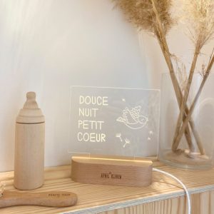 Veilleuse oiseau en bois