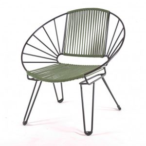 fauteuil Coba , un acapulco rond signé Boqa. Vue principale, 3 quarts avant