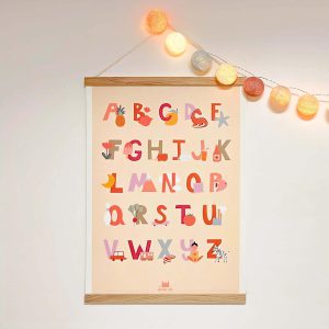 porte-affiche en chêne naturel